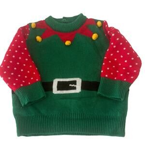 Christmas ELF  sweater Sz 0-6 months holiday wear baby sweater